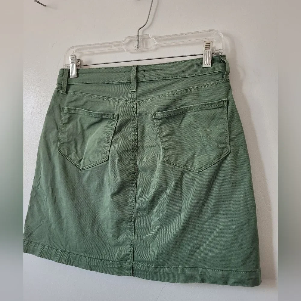 L'agence Dora Mini Skirt Green Canvas Denim Military Steampunk Boho Retro 25